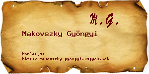 Makovszky Gyöngyi névjegykártya